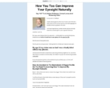 How To Improve Eyesight Naturally – Clickbank – How To Improve Eyesight Naturally